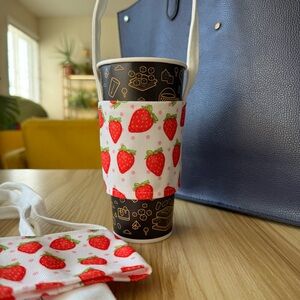 Boba holder Cup holder Coffee holder🧋Strawberry